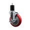 Service Caster 5'' Red Poly Swivel 1-3/4'' Expanding Stem Caster with Brake SCC-EX20S514-PPUB-RED-TLB-134 - alternate 1